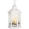  Lampáš MagicHome Vianoce Morocco, LED, sviečky, biely, 3xAAA, plast, časovač, 18x15x32 cm