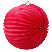 Lampion, kerek, 22 cm, piros party kellék