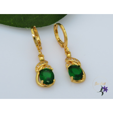  Lana gold filled zöld köves fülbevaló-18K-CMJ fülbevaló