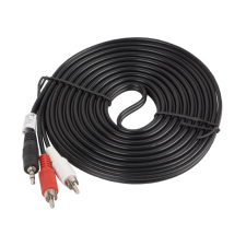 Lanberg 3.5 Jack apa - 2x RCA Sztereó kábel 5m - Fekete kábel és adapter