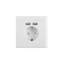 Lanberg AC Wall Socket schuko with 2 Port USB Charger, White hosszabbító, elosztó
