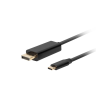 Lanberg CA-CMDP-10CU-0010-BK USB-C - DisplayPort 1.2 Kábel 1m - Fekete (CA-CMDP-10CU-0010-BK)