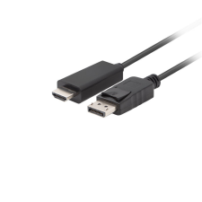Lanberg CA-DPHD-11CC-0010-BK DisplayPort 1.1 - HDMI 1.4 Kábel 1m - Fekete kábel és adapter