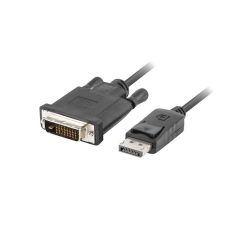  Lanberg Displayport male V1.2 - DVI-D male (24+1) dual link fekete kábel, 1.8m kábel és adapter