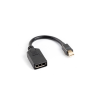  LANBERG DISPLAYPORT MINI(M) 1.1->DISPLAYPORT(F) ADAPTER KÁBEL 10CM FEKETE