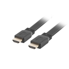 Lanberg HDMI M/M V2.0 4K lapos fekete kábel, 1.8m kábel és adapter