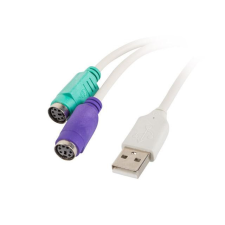 Lanberg LANBERG USB-A(M) 2.0-&gt;2X PS/2 ADAPTER FEHÉR kábel és adapter