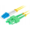 Lanberg Optikai patch SM LC/UPC-SC/APC duplex 2m LSZH G657A1 3.0mm sárga (FO-LUSA-SD11-0020-YE)