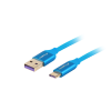 Lanberg Prémium USB 2.0-C apa - USB 2.0-A apa Adat- és töltőkábel 1m - Kék