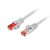 Lanberg S/FTP Cat6a RJ45 Patch Kábel 10m - Szürke (PCF6-10CU-1000-S)