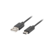Lanberg USB 2.0-C apa - USB 2.0-A apa Adat- és töltőkábel QC 3.0 0.5m - Fekete (CA-USBO-20CU-0005-BK)