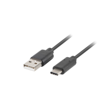 Lanberg USB 2.0-C apa - USB 2.0-A apa Adat- és töltőkábel QC 3.0 1m - Fekete kábel és adapter