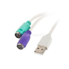 Lanberg USB-A(M) 2.0->2X PS/2 ADAPTER FEHÉR (AD-0025-W)