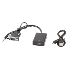 Lanberg VGA --> HDMI adapter + audio kábel (AD-0021-BK) kábel és adapter