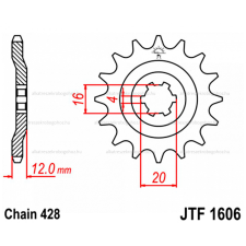 Lánckerék első JTF1606 428 14-fogas lánc, láncszett