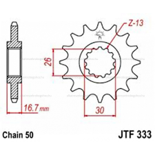  Lánckerék első JTF333 530 16 fogas lánc, láncszett