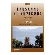 Landestopographie 2507. Lausanne et environs turista térkép Landestopographie 1:25 000 térkép