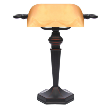 Landlite TL609 banklámpa, E27, max. 1x60W, borostyánsárga üvegburával világítás