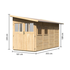 LanitPlast KARIBU fából készült kerti ház WANDLITZ 4 (55257) natur LG2730 kerti tárolás