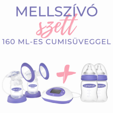  Lansinoh 2 az 1-ben elektromos dupla mellszívó 2db 160ml cumisüveggel szettben mellszívó