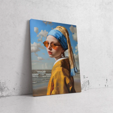  Lány Gyöngy Fülbevalóval Modern Stílusban - Pop Art Vászonkép dekoráció