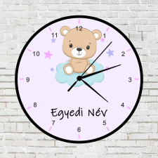 Lány maci falióra - egyedi névvel falióra