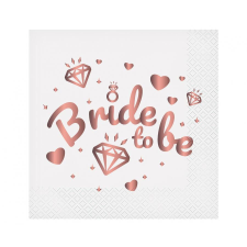  Lánybúcsú Bride To Be White szalvéta 20 db-os 33x33 cm papírárú, csomagoló és tárolóeszköz