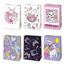  Lányos Colorful papír ajándéktasak, ajándékzacskó 23x32x11 cm ajándéktasak