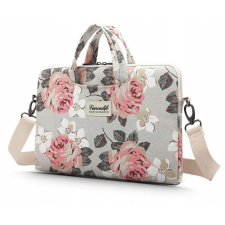Laptop táska, 13 - 14" készülékhez, vállpánttal, rózsa minta, CanvasLife BriefCase, fehér számítógéptáska