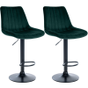 Larico Toni bársony bárszék 2 db-os szett zöld-fekete