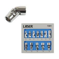 Laser Tools Kardáncsuklós dugókulcs készlet 1/4" 5-15 mm 12 db-os készlet dugókulcs