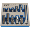 Laser Tools LAS-7147 dugókulcs és adapter készlet, 10 mm, 1/4"-3/8", 11 részes