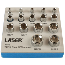 Laser Tools LAS-7189 1/4", 3/8", 1/2"-os belső TorxPlus® dugókulcs készlet, 16 részes dugókulcs
