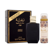 Lattafa Raghba ajándékcsomagok eau de parfum 100 ml + dezodor 50 ml férfiaknak kozmetikai ajándékcsomag
