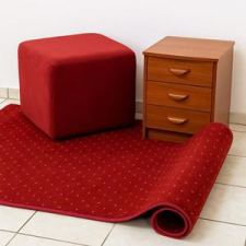 Látvány Textil Kft Bordó apró mintás kész szőnyeg 67x120cm lakástextília