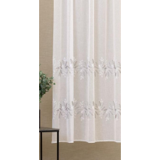Látvány Textil Kft Fehér sable kész függöny szürke hímzett mintával Szinva 140x90cm lakástextília