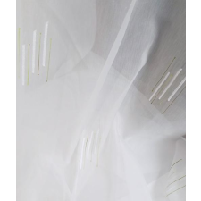 Látvány Textil Kft Fehér sable kész függöny zöld fehér nyírt mintával 140x150cm lakástextília