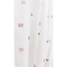Látvány Textil Kft Fehér voila kész függöny lila szürke kockás 130x110cm lakástextília