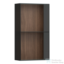 Laufen ARUN 70x40x17 cm-es középmagas szekrény, elöl nyitott, füst üveg, natúrfa H4195101516301 fürdőszoba bútor