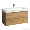 Laufen BASE 2.0 102x44,5 cm-es, 2 fiókos fali mosdótartó szekrény PRO S H813966 / PRO X 810869 mosdóhoz, vad tölgy H4113121082671