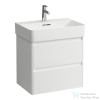 Laufen BASE 2.0 57x40 cm-es, 2 fiókos fali mosdótartó szekrény VAL H810283 mosdóhoz, matt fehér H4113721082601