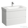 Laufen BASE 2.0 82x44,5 cm-es, 2 fiókos fali mosdótartó szekrény PRO S H813965 / PRO X H810867 mosdóhoz, matt fehér H4113021082601
