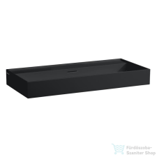 Laufen Kartell 100x46 cm-es csiszolt aljú mosdó csaplyuk nélkül,matt fekete H8163377161091 szaniter