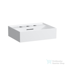 Laufen Kartell 45x34 cm-es csiszolt aljú mosdó 3 csaplyukkal,matt fehér H8183307571081 szaniter