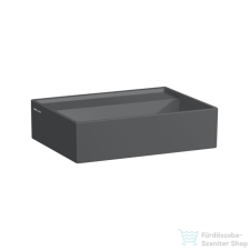 Laufen Kartell 45x34 cm-es mosdó csaplyuk és túlfolyó nélkül,matt graphite H8153307581121 szaniter