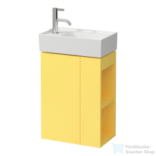 Laufen Kartell By Laufen alsószekrény balos ajtóval,jobb oldali nyitott polccal H815335 kézmosóhoz,Mustard Yellow H4075170336441 fürdőszoba bútor