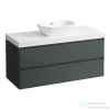 Laufen LANI 120 moduláris alsószekrény, 2 fiókkal, mosdótartó lap 65 mm vastagsággal, kivágással középen, Traffic Grey H4045711122661