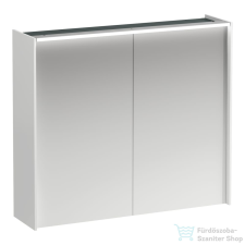 Laufen LANI tükrös szekrény, 80 cm, 2 ajtóval, LED-világítással, matt fehér H4037621122601 fürdőszoba bútor