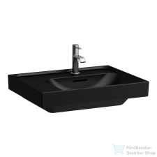 Laufen MEDA 60x46 cm-es fali mosdó bal oldali polccal, matt fekete H8171127161041 szaniter