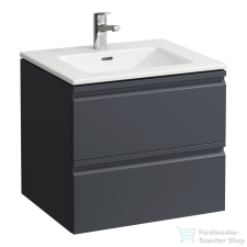 Laufen Pro S 60x50 cm-es mosdó és alsószekrény kombináció, két fiókkal,Grafit H8619614801041 fürdőszoba bútor